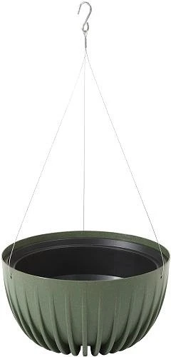 Mira ECO Wood Hanging Bowl Planter 30cm - Forest Green