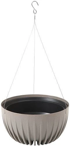 Mira ECO Wood Hanging Bowl Planter 30cm - Grey