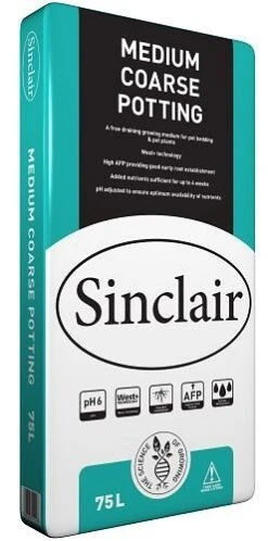 Sinclair Medium-Coarse Potting Compost Peat Reduced 75lt
