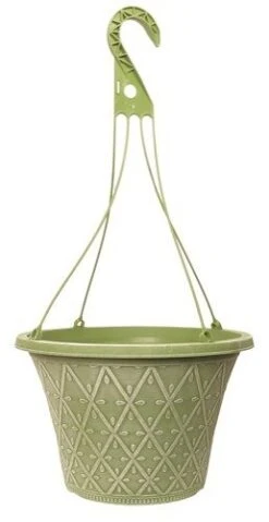 Prisma Hanging Basket 12" - Powdered Moss Green Effect