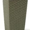 Finesse ECO Rattan Effect Planter Tall Square 25cm - Forest Green -Garden Care Shop 307 500 5f4675 lm822fg