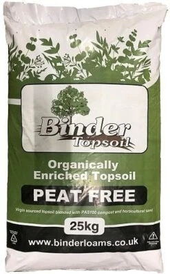 Binder Organically Enriched Peat Free Topsoil 20mm 25kg