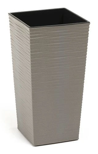 Finesse ECO Chisel Effect Planter Tall Square 25cm - Grey 3 Finesse ECO Chisel Effect Planter Tall Square 25cm - Grey