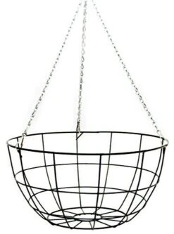 16" Round Flat Bottom Wire Hanging Basket