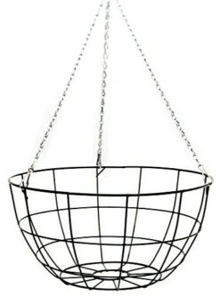 14" Round Flat Bottom Wire Hanging Basket - Growers Basket