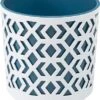 Aztec Pot 14cm - White/Blue 2 Aztec Pot 14cm - White/Blue -Garden Care Shop 410 500 5f4675 lm790wb