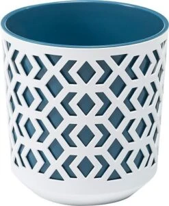 Aztec Pot 19.5cm - White/Blue