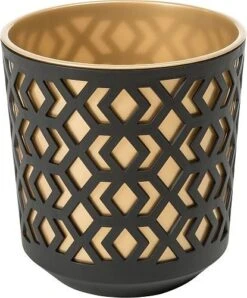 Aztec Pot 19.5cm - Black/Gold