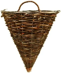 Black Rattan Wall Basket 16"