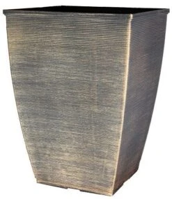 Helix Planter Tall Square 35cm Black Bronze Effect