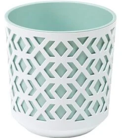 Aztec Pot 14cm - White/Mint