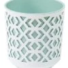 Aztec Pot 19.5cm - White/Mint -Garden Care Shop 454 500 5f4675 1068 lm791wm