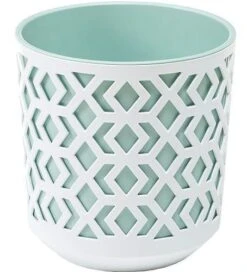 Aztec Pot 19.5cm - White/Mint