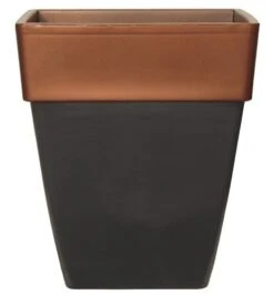Euro Planter Square 28cm - Glossy Copper Effect
