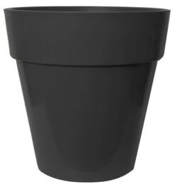 Euro Planter Round 30cm Glossy Black Effect