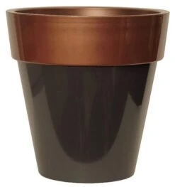 Euro Planter Round 30cm Glossy Copper Effect