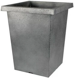 Tall Square Planter 28cm - Galvanised Silver Effect