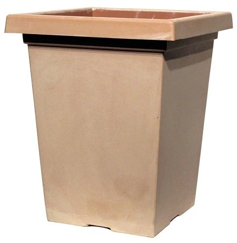 Tuscany Planter Tall Square 37cm - Aged Mesquite Effect 3 Tuscany Planter Tall Square 37cm - Aged Mesquite Effect