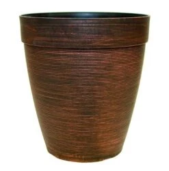 Helix Planter Tall Round 30cm Copper Effect