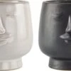 Ceramic Face Pots (Set Of 2) - 14cm - Black/White -Garden Care Shop 500 251 5f4675 cer229