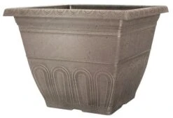 Valencia Square Planter 12" - Faux Leather Effect
