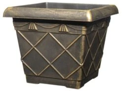 Tuscany Planter Roman Square 31cm Black Bronze Effect