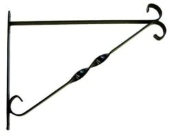 16" Black Metal Hanging Basket Bracket