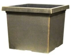 Tuscany Planter Square 37cm - Black Bronze Effect