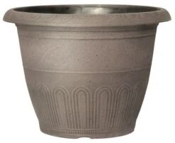 Valencia Round Planter 13" - Faux Leather Effect