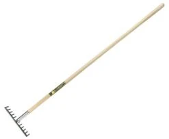Bulldog Premier Garden Rake Straight Ash Handle 12 Tooth 60"
