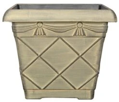 Tuscany Planter Roman Square 31cm - Ebony Grey Effect