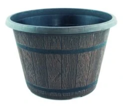 Cask Planter With Band 41cm Chestnut Effect