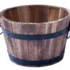 Wooden Barrel Planter 38cm - Burnt Wood -Garden Care Shop 500 433 5f4675 woodab