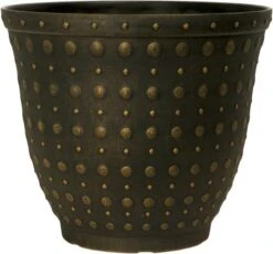 Hobnail Planter 33cm Black Bronze Effect