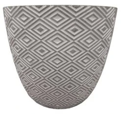 Grey Geometric Cement Pot 15cm
