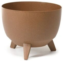 Roma ECO Bowl Planter On Legs 29cm - Natural Wood Effect