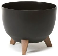 Roma Bowl Planter On Legs 29cm - Black