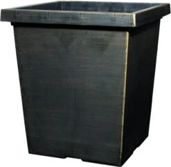 Tuscany Planter Tall Square 37cm - Black Bronze Effect