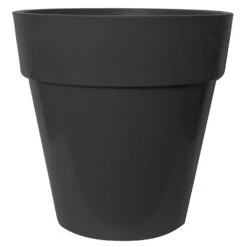 Euro Planter Round 36cm Glossy Black Effect