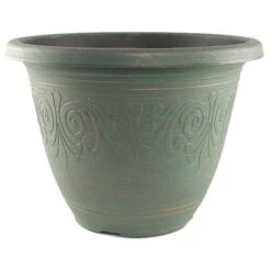 Laurel Patina Copper Effect Round Pot 33cm