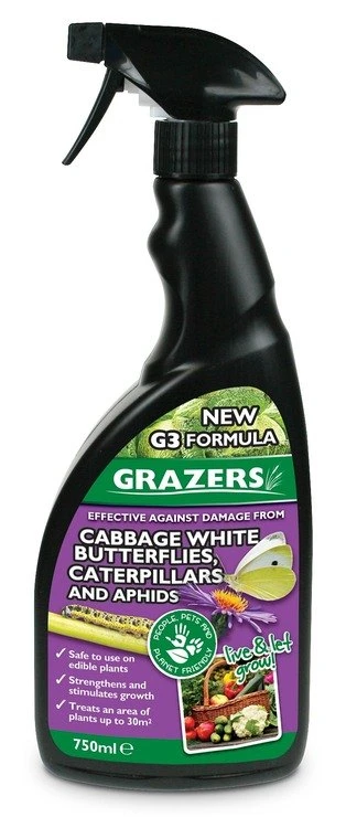 Grazers G3 Cabbage White Butterflies, Caterpillars & Aphid Repellent RTU 750ml 3 Grazers G3 Cabbage White Butterflies, Caterpillars & Aphid Repellent RTU 750ml
